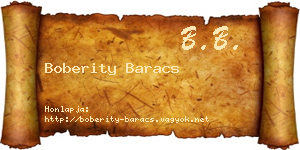 Boberity Baracs névjegykártya